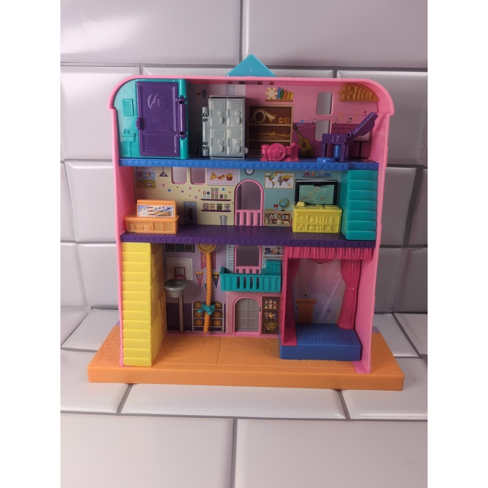 Polly Pocket Pollyville Mighty Middle School Playset Set Only. No Accessories